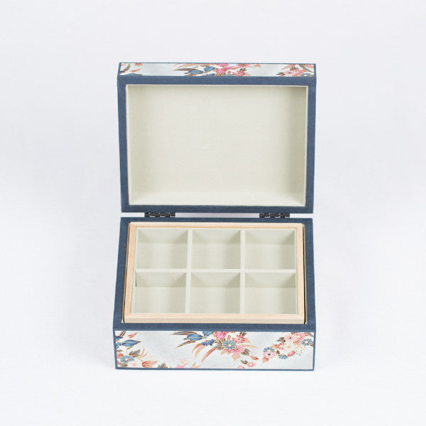 Japanese Washi Paper Jewelry Box, Orchid Garden