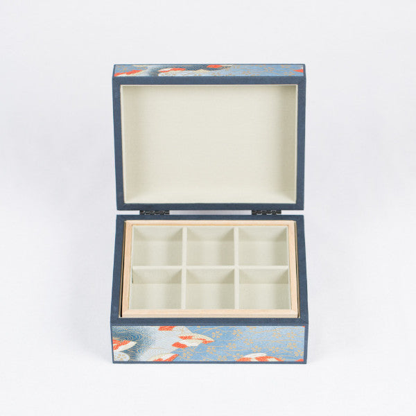 Japanese Washi Paper Jewelry Box, Red Fan