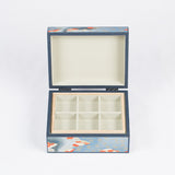 Japanese Washi Paper Jewelry Box, Red Fan