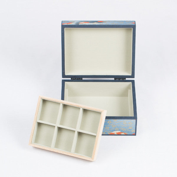 Japanese Washi Paper Jewelry Box, Red Fan