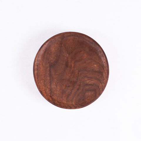 Small Round Walnut Plate