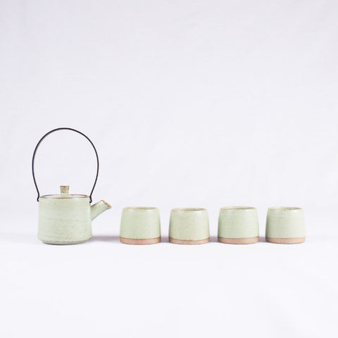 Pottery Tea Set, Milky Green I