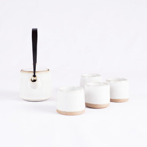 Pottery Tea Set, Creamy White I