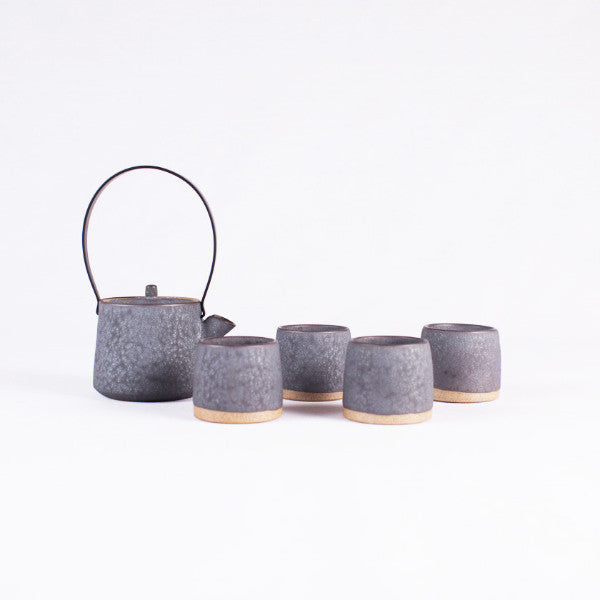 Pottery Tea Set, Matte Black
