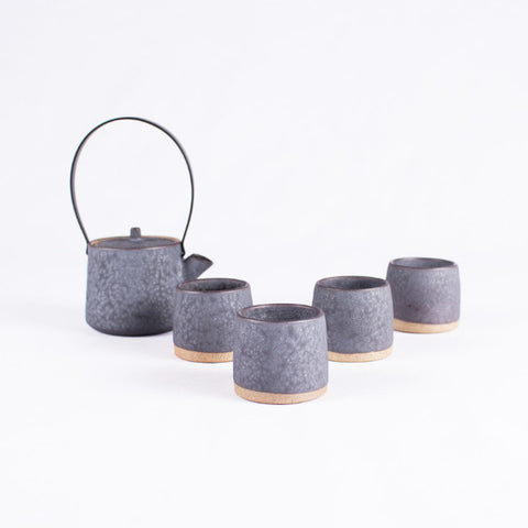 Pottery Tea Set, Matte Black