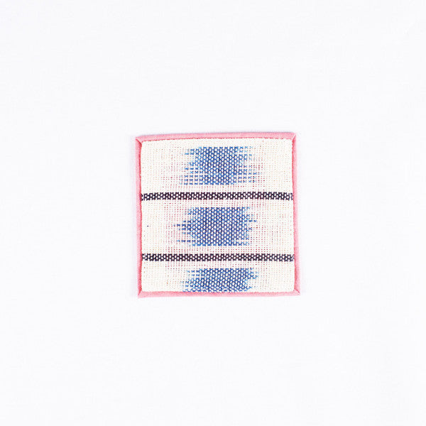 Dyed Hemp Twine Line Pattern Handmade Coaster, Pink