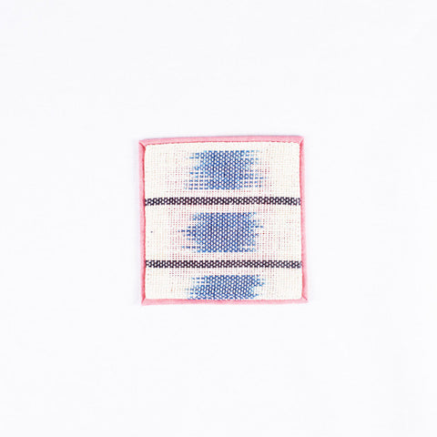 Dyed Hemp Twine Line Pattern Handmade Coaster, Pink