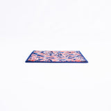 Tie Dye Mini Fan Pattern Handmade Coaster, Indigo/Burgundy