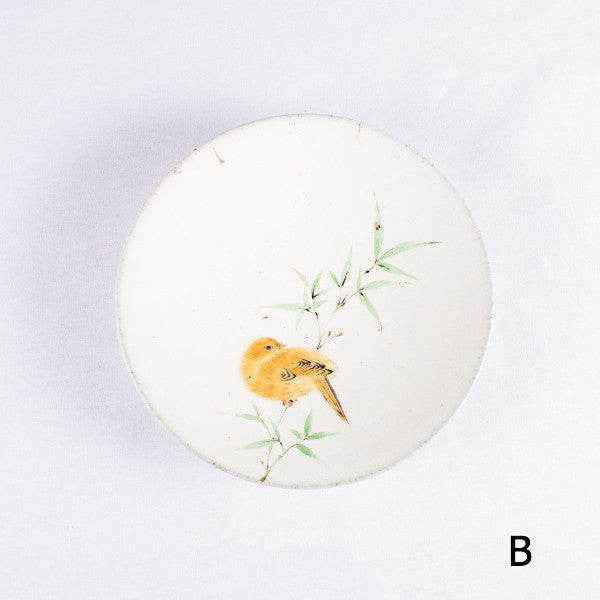 Hand-Painted Artisanal Chinese Plate, Bamboo with Bird