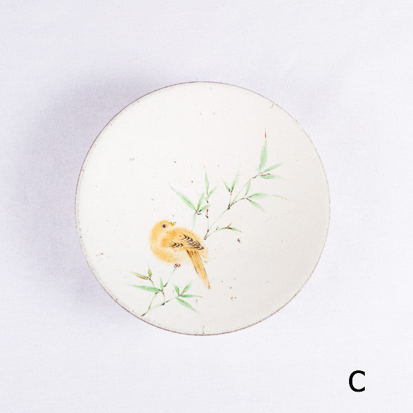 Hand-Painted Artisanal Chinese Plate, Bamboo with Bird