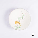 Hand-Painted Artisanal Chinese Plate, Bamboo with Bird
