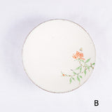 Hand-Painted Artisanal Chinese Plate, Red China Rose with Bee