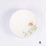Hand-Painted Artisanal Chinese Plate, Red China Rose with Bee