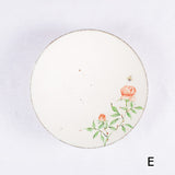 Hand-Painted Artisanal Chinese Plate, Red China Rose with Bee