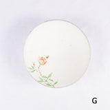 Hand-Painted Artisanal Chinese Plate, Red China Rose with Bee