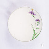 Hand-Painted Artisanal Chinese Plate, Purple Iris