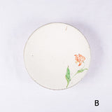 Hand-Painted Artisanal Chinese Plate, Red Tulip