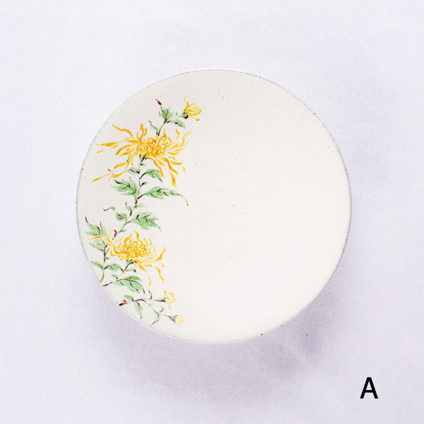 Hand-Painted Artisanal Chinese Plate, Chrysanthemum