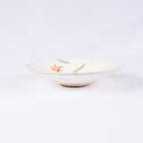 Hand-Painted Artisanal Chinese Plate, Red Tulip