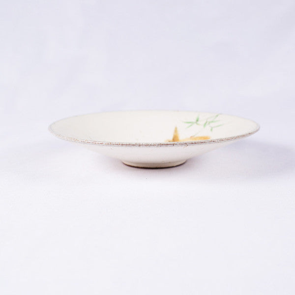 Hand-Painted Artisanal Chinese Plate, Bamboo with Bird