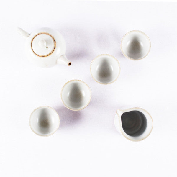 Pottery Tea Set, Creamy White II