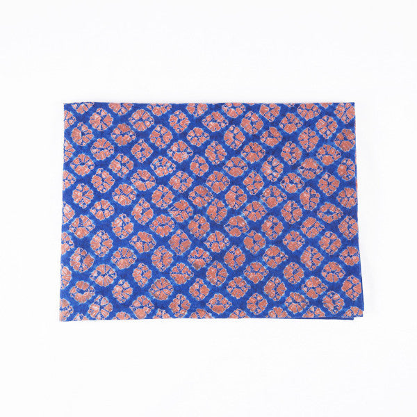 Indigo Tie Dye Throw, Flowers I