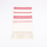 Red Dai Handwoven Table Runner, Geometric Patterns