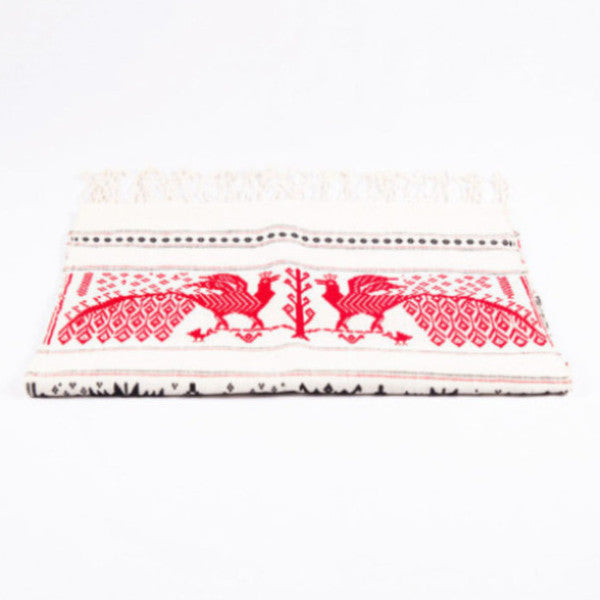 Dai Handloom Table Runner, Elephants and Peacocks I