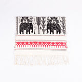 Dai Handloom Table Runner, Elephants and Peacocks I