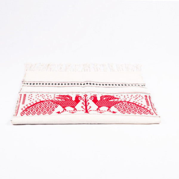 Dai Handloom Table Runner, Elephants and Peacocks II