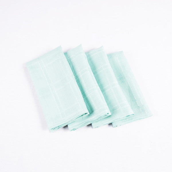 Square Linen Napkins, Mint, Set of 4