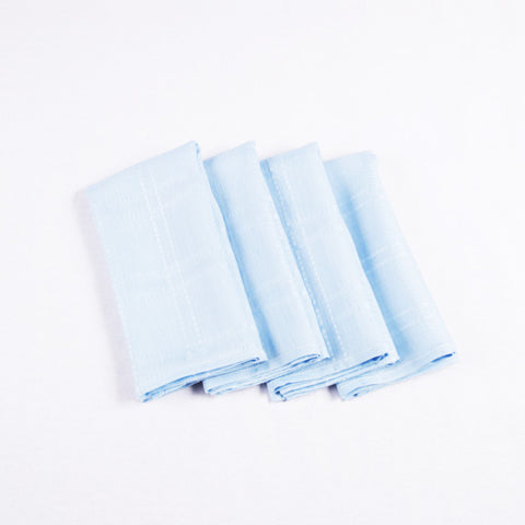 Square Linen Napkins, Blueberry, Set of 4