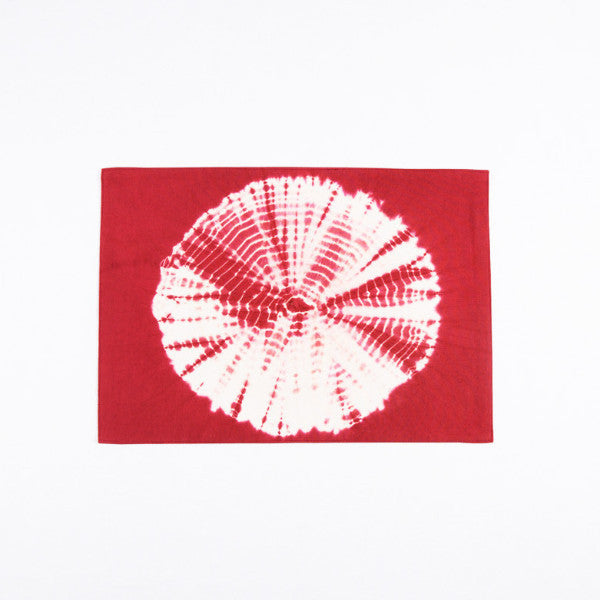 Tie Dye Sunflower Pattern Handmade Placemat, Burgundy