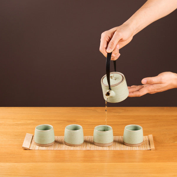 Pottery Tea Set, Milky Green I