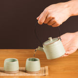 Pottery Tea Set, Milky Green I