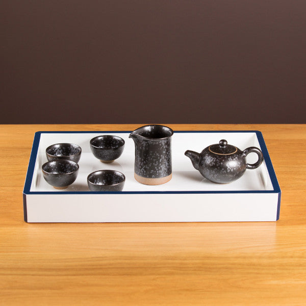 Pottery Tea Set, Glazed Black