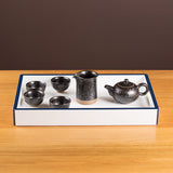Pottery Tea Set, Glazed Black