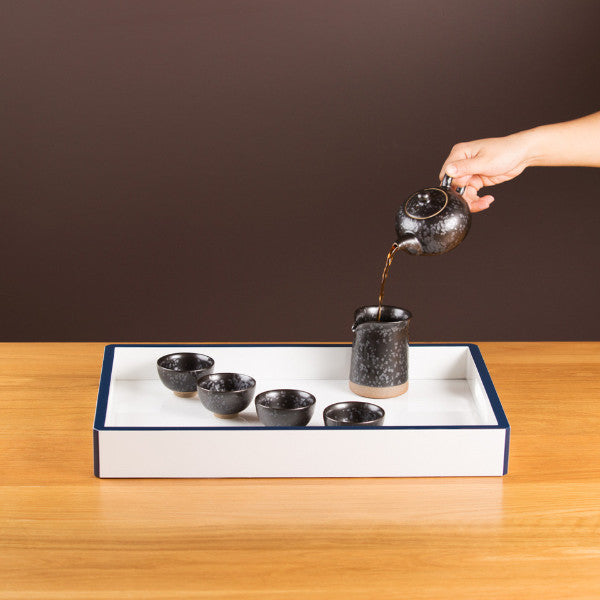 Pottery Tea Set, Glazed Black