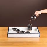 Pottery Tea Set, Glazed Black