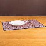 Tie Dye Mini Fan Pattern Handmade Placemat, Cherry/Blue