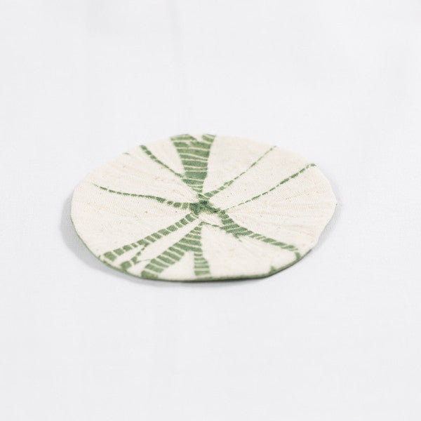 Tie Dye Sunflower Pattern Handmade Coaster, Avocado