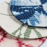 Tie Dye Sunflower Pattern Handmade Coaster, Avocado