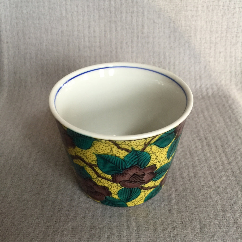 Japanese Kutani Tea Cup, Camelia